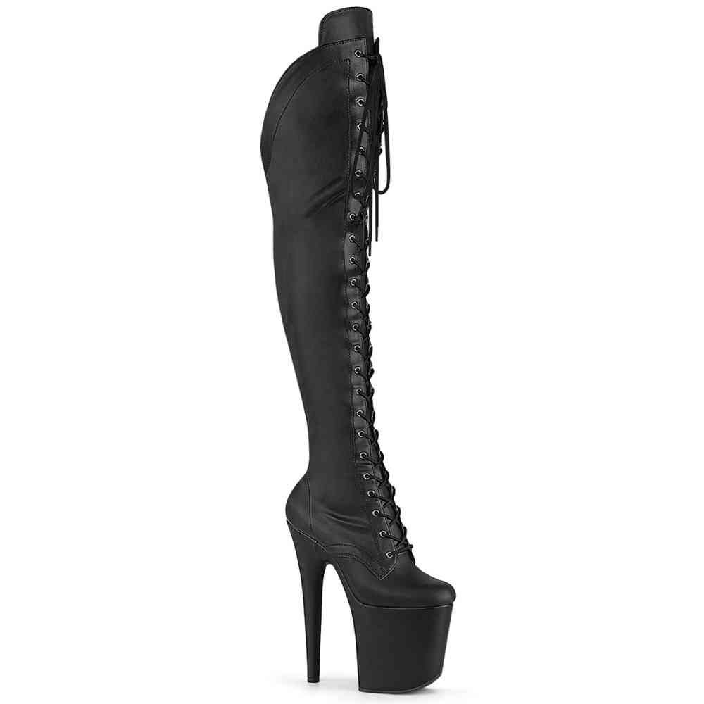 Pleaser - FLAMINGO3014 Plateau Overknee Laarzen - Zwart Product image